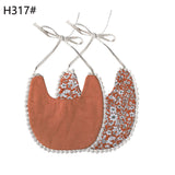 INS Popular European And American Foreign Trade Pure Cotton And Linen Two Layer Saliva Towel Amazon Hot Cross Border Supply Bib Bib