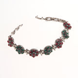 Women's Silver-plated Beautiful Flowers-shaped Diamond Bracelet