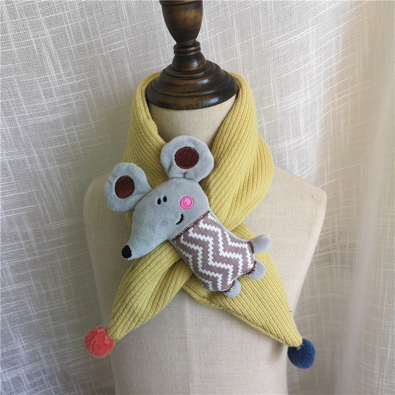 Cartoon Baby Bib Boys And Girls Cross Quilted