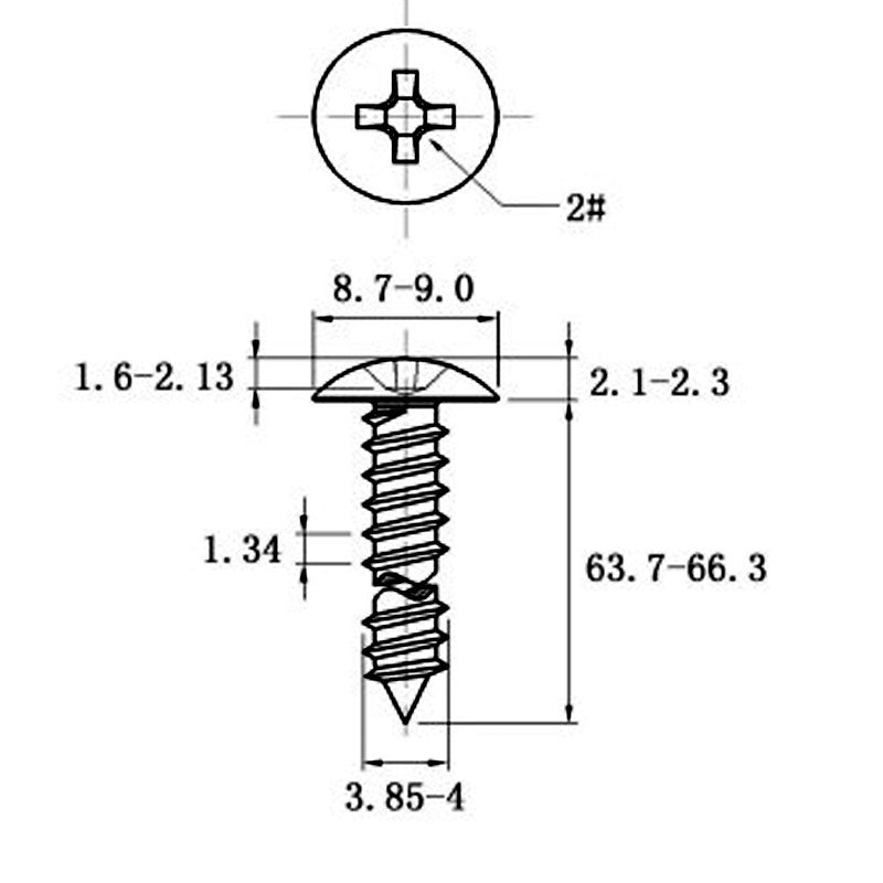Stainless Steel Cross Big Head Self-tapping Screw Mushroom-shaped Haircut Round Head