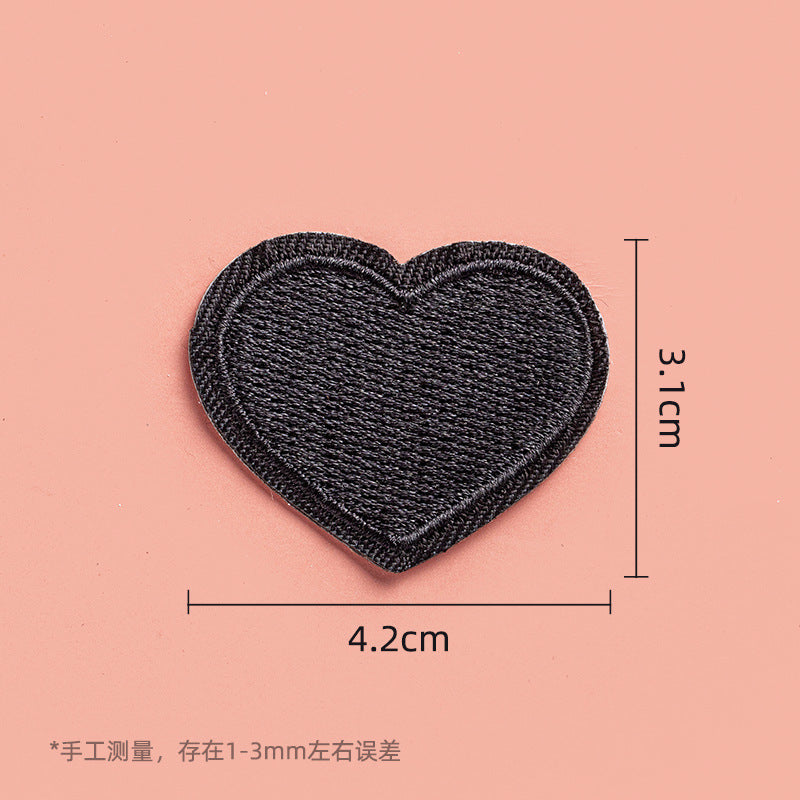 Clothes Sticker Patch Self-adhesive Sewing Free Hole Repair Black Embroidery Pattern Cloth Sticker Repairing Atch