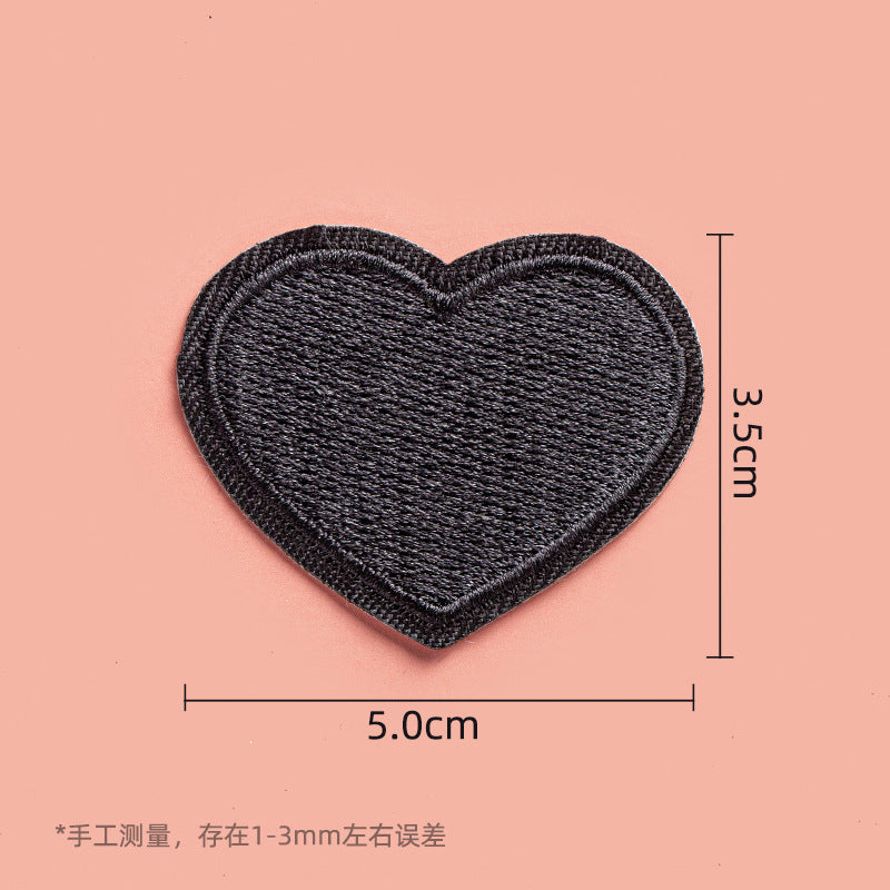 Clothes Sticker Patch Self-adhesive Sewing Free Hole Repair Black Embroidery Pattern Cloth Sticker Repairing Atch