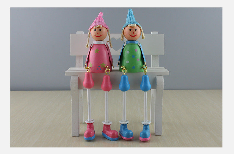 Painted Hanging Foot Doll Crafts Household Puppet Dolls