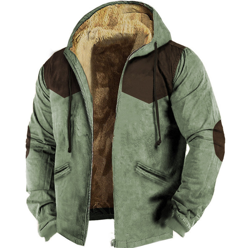 3D Printed Cotton Lined Hooded Jacket