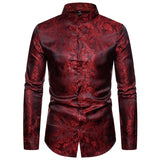 Men's New Cashew Flower High-end Lapel Long-sleeved Shirt