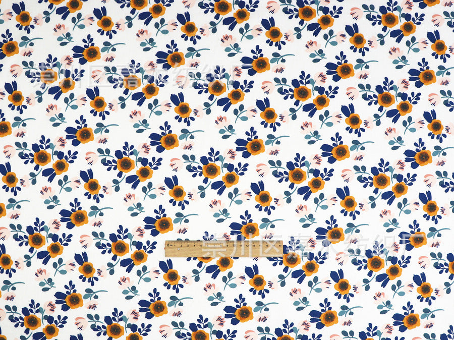 Plant Flowers Small Clear Floral Cotton Fabric