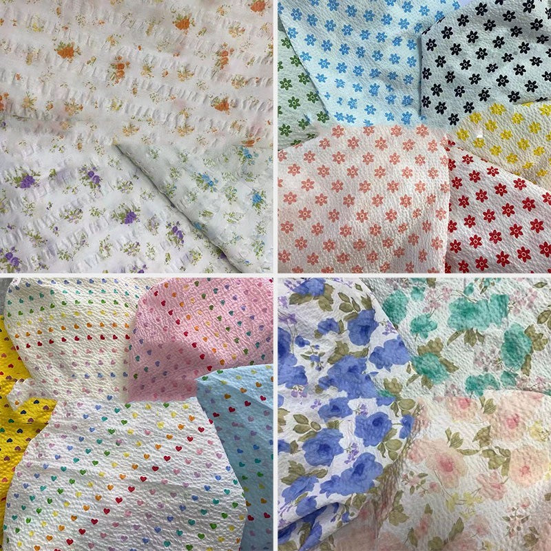 Bubble Printed Fabric Fashion Dress Children's Clothing Texture Sense Bubble Fabric