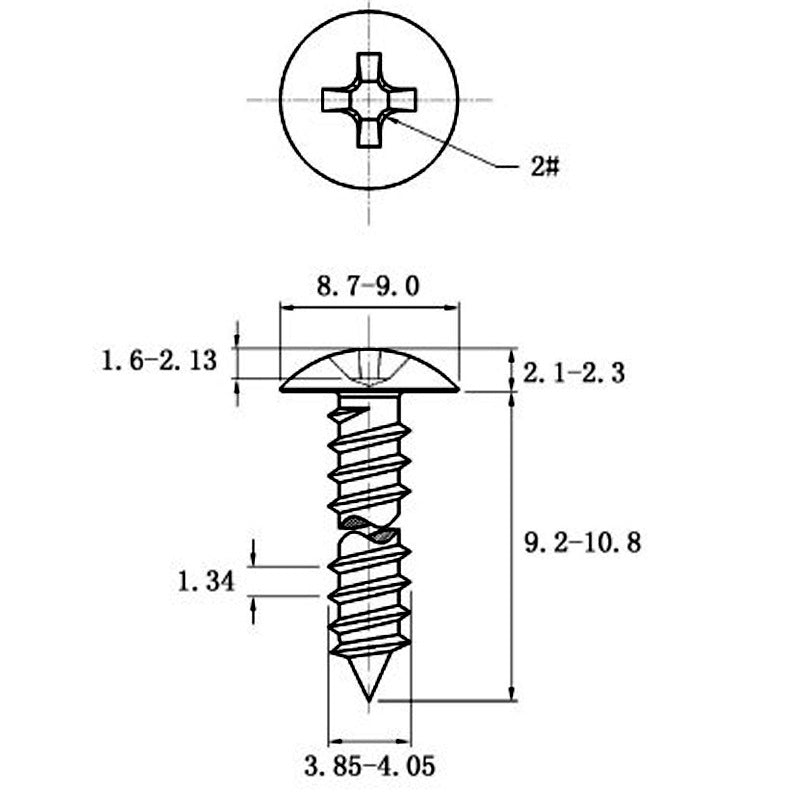 Stainless Steel Cross Big Head Self-tapping Screw Mushroom-shaped Haircut Round Head