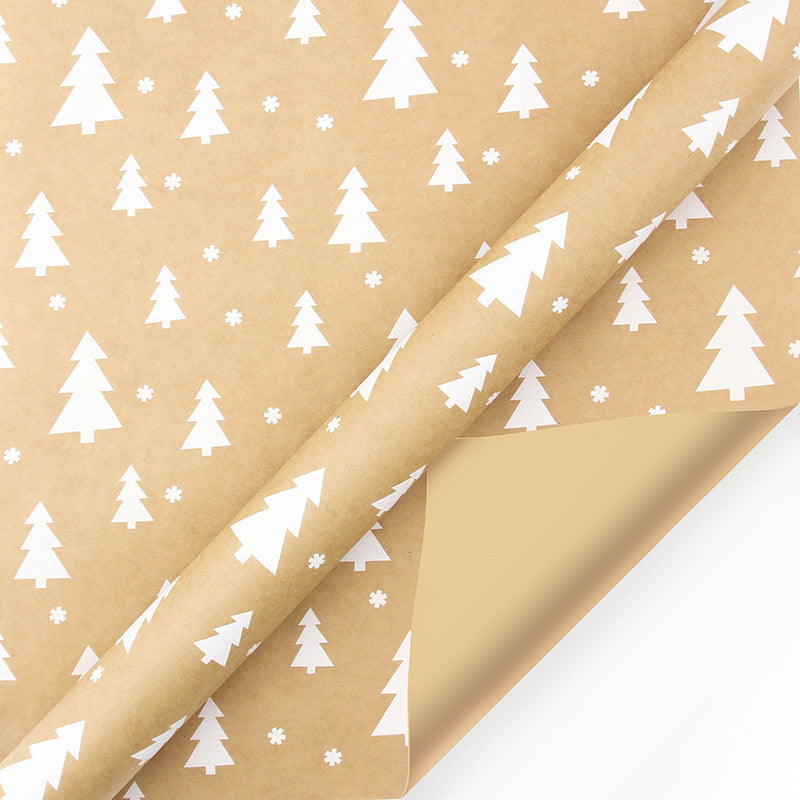 90g Kraft Paper Retro Christmas Tree Snowflake Gift Wrapping Paper