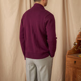 Casual Polo Collar Long Sleeve Coat Knitted Cardigan