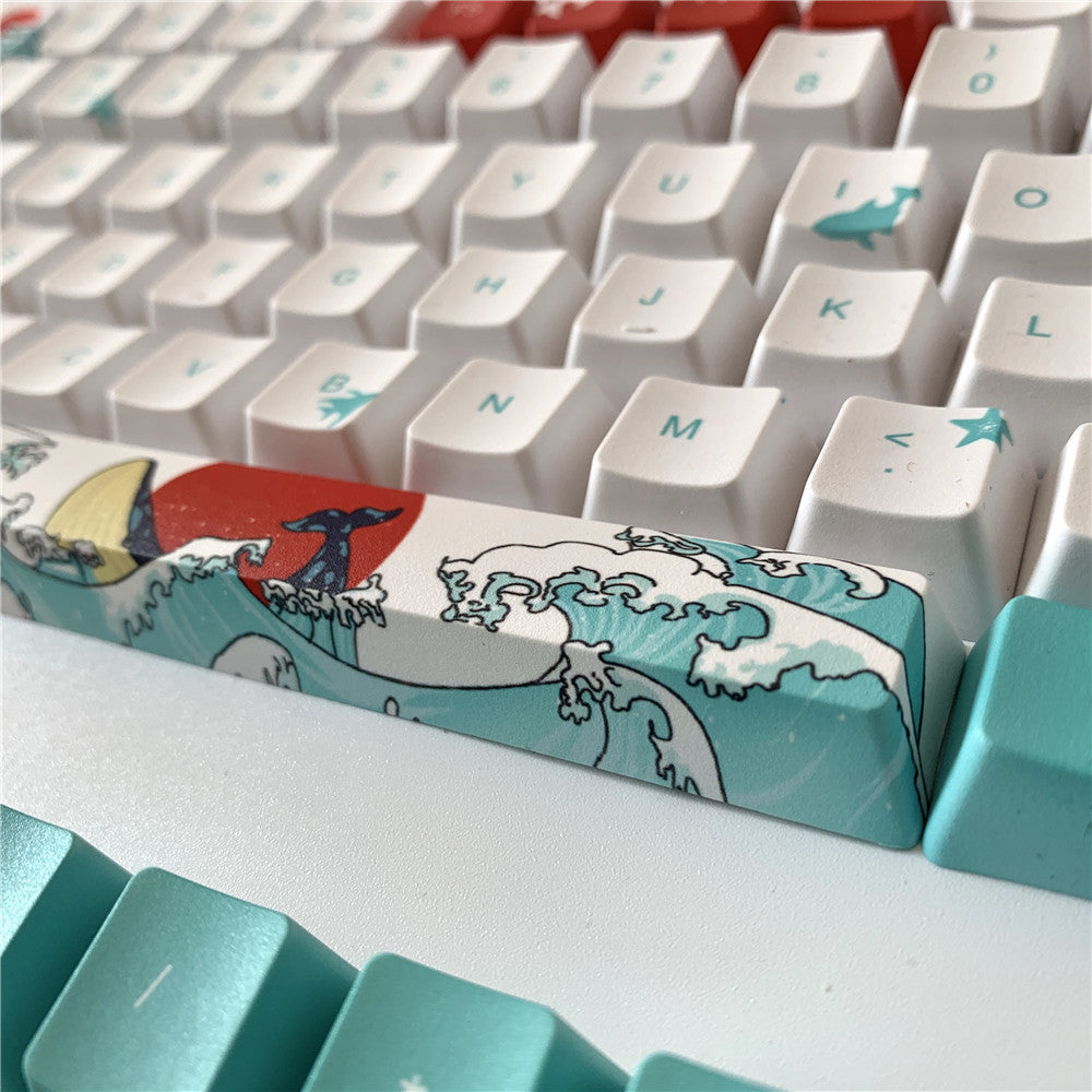Coral Sea Keycaps PBT Five-sided Sublimation Mechanical Keyboard