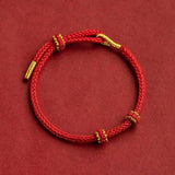 Semi-finished Products Beads Threading Gold Accessories DIY Hand-woven Red Rope