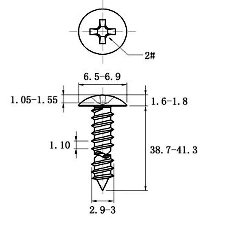 Stainless Steel Cross Big Head Self-tapping Screw Mushroom-shaped Haircut Round Head