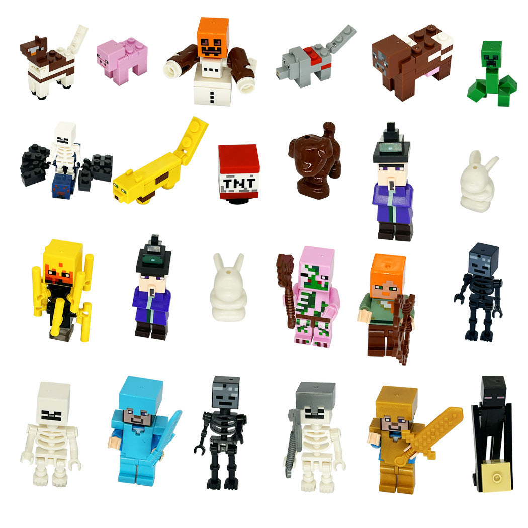 Digital Countdown Blind Box Assembling Building Blocks Pixel Robot Game Children Gift