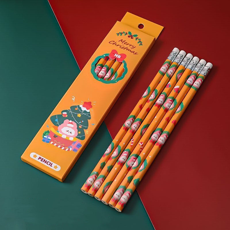 Cartoon Christmas Box Children Stationery Sketch Pencil