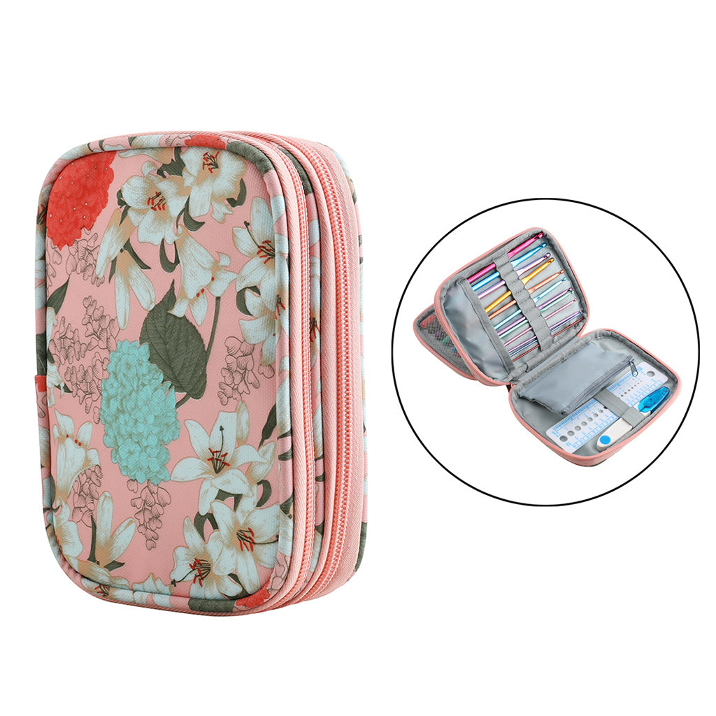Double-layer Zipper Knitting Crochet  Sweater Needle Storage Bag