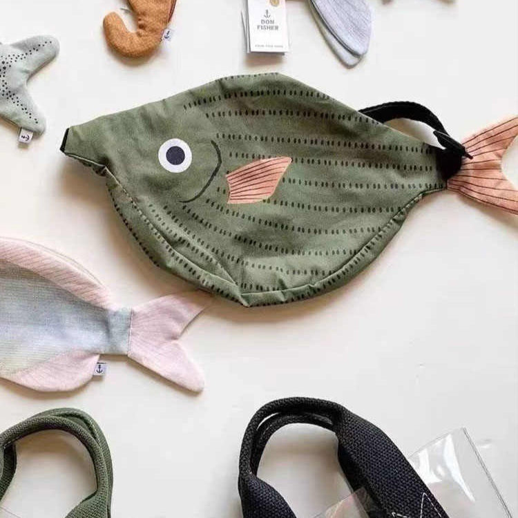 Children's Parent-child Green Fish Style Crossbody Bag