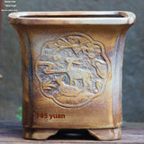 Handmade Coarse Pottery Flowerpot Square Mouth Pottery Pot