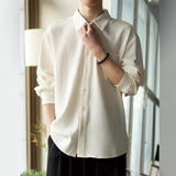 Куртка с воротником-поло из вафельной ткани, свободная мужская рубашка