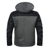 Сшитая модная кожаная куртка-пальто