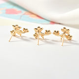 Flower Shaped Ear Stud Charms For Jewelry Making Supplies