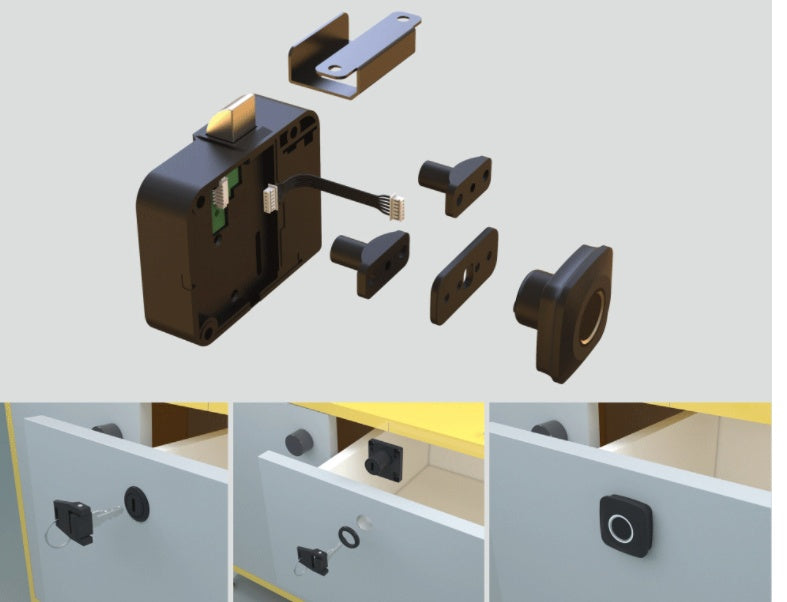 Sensor Light Smart Drawer Fingerprint Lock Locker Lock Home Wardrobe Locker