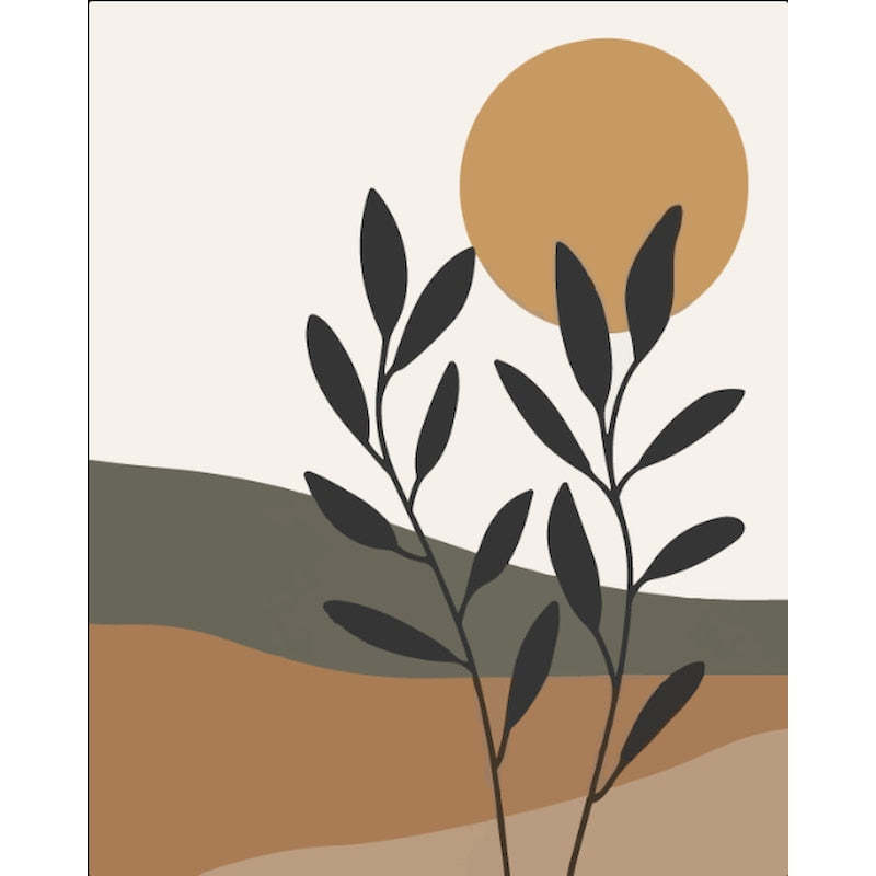 Digital Oil Painting With Color Filling And Frame Drawing