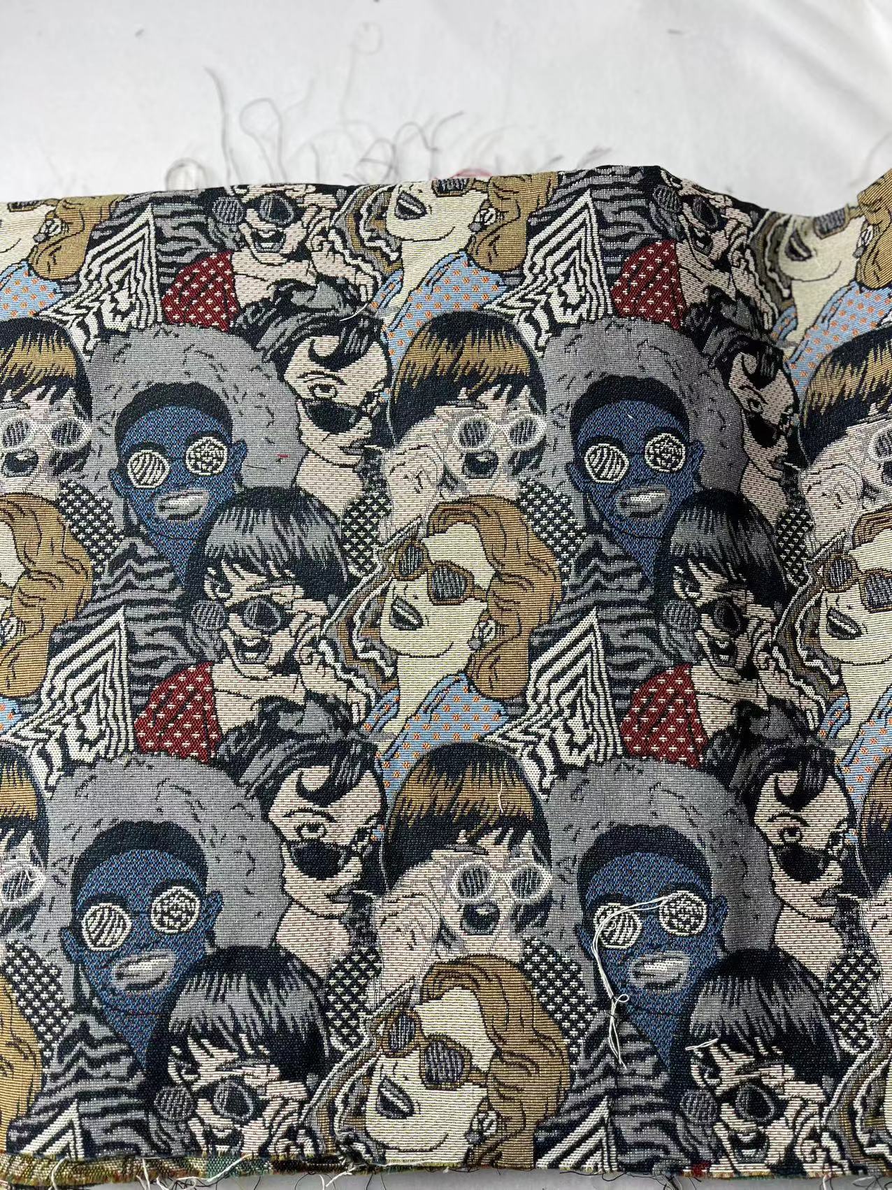 Ethnic Style Yarn-dyed Jacquard Fabric Coat Shoes And Hats Bags Sofa Decorative Cloth