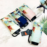 Mini Flat Five-fold Umbrella Vinyl Folding Sun Umbrella Umbrella Dual-use Sun Protection Pocket Umbrella Sun Umbrella For Women