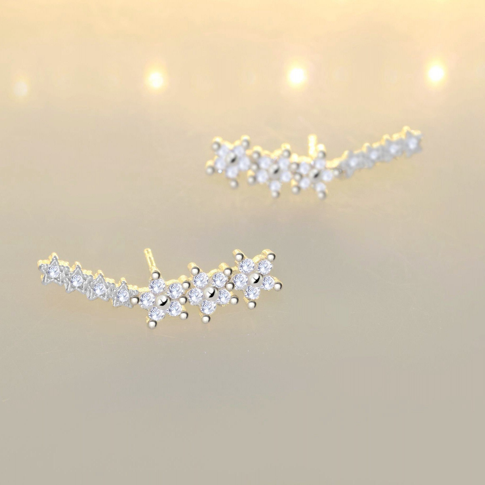 Diamond Snowflake Female All Match Luxury Earrings
