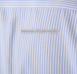Italian striped business shirt with long sleeves and hole collar, no ironing required