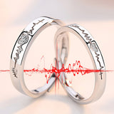 Heartbeat Couple Ring Sterling Silver Jewelry For Men And Women