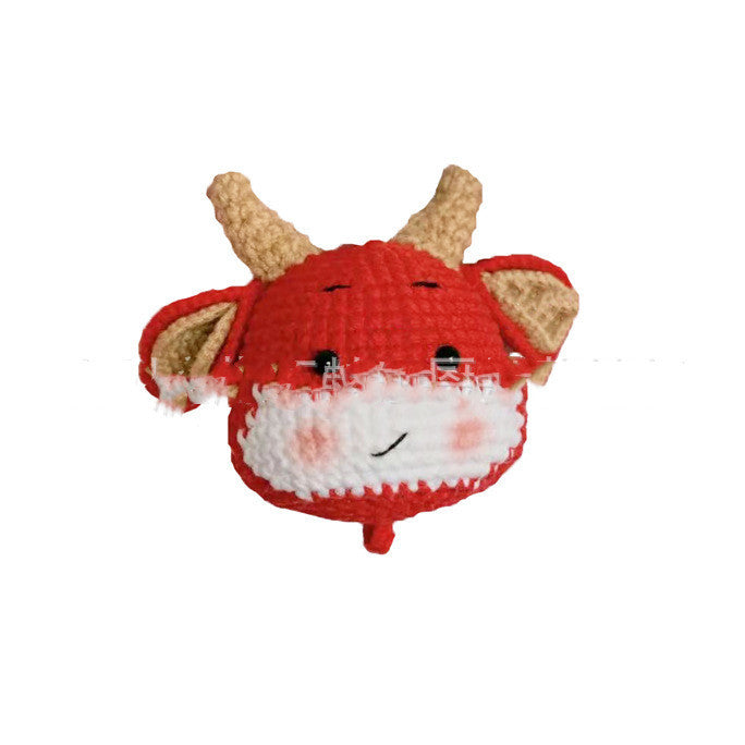 Red Embroidery New Product Handmade Crochet Knitting Doll DIY Beginner Learning Crochet Woolen Material Bag