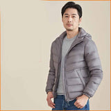 Men's Lightweight Short Down Jacket with Hood