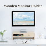 Monitor Increase Rack Adjustable Desktop Storage Computer Base Wooden Bracket Rack