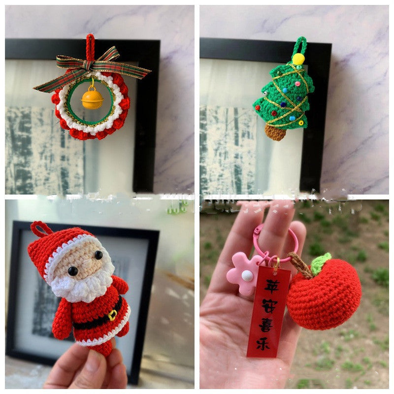Red Embroidery New Product Handmade Crochet Knitting Doll DIY Beginner Learning Crochet Woolen Material Bag