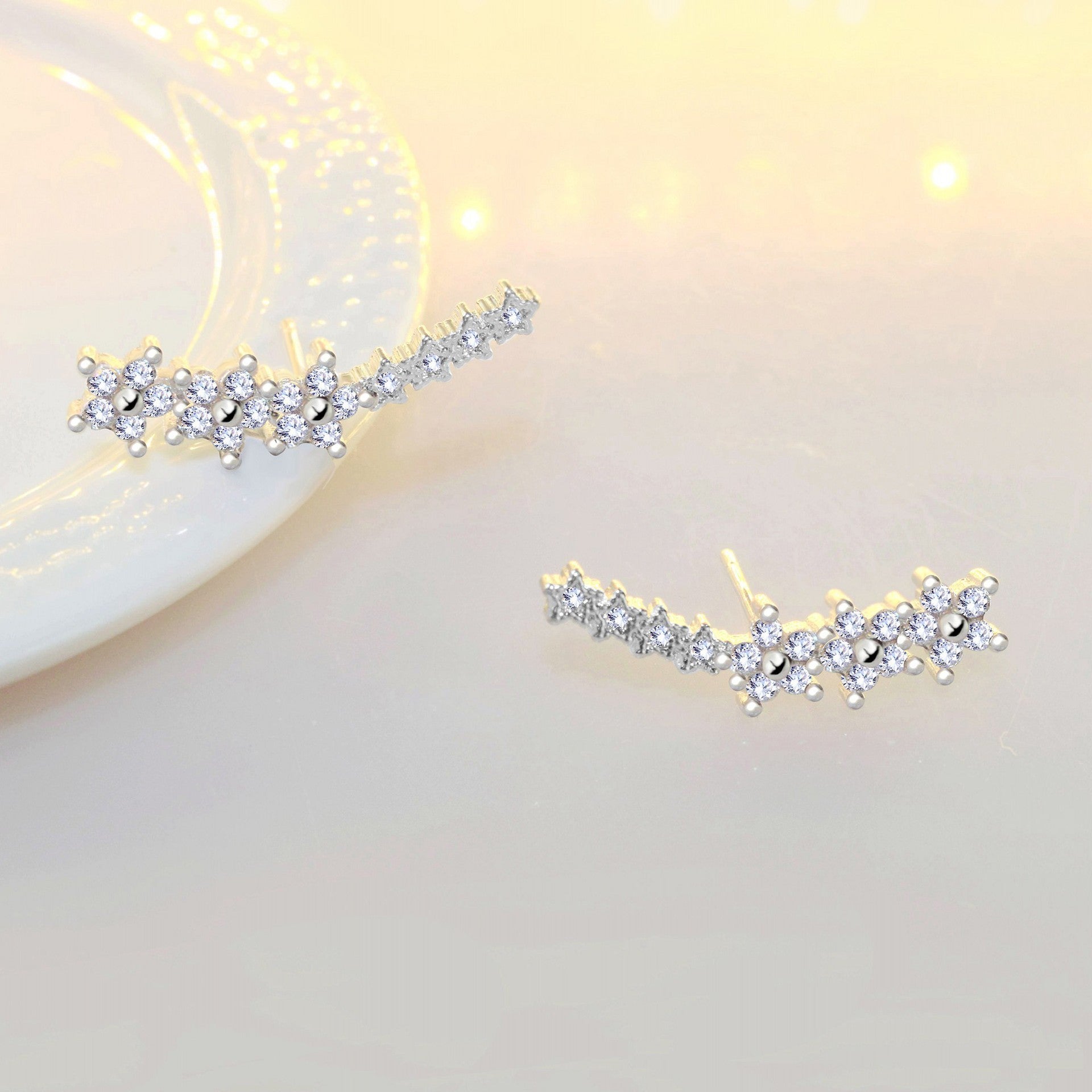 Diamond Snowflake Female All Match Luxury Earrings