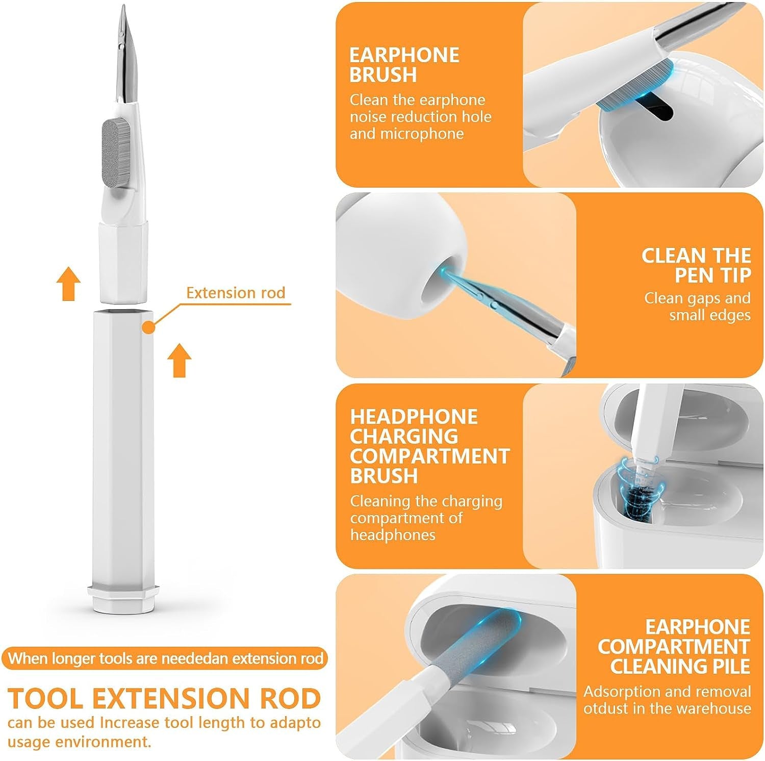 20 In 1 Laptop Phone Screen Cleaner Kit, Computer Keyboard Cleaning Brush For Phone AirPods MacBook iPad, Multifunctional Electronic Device Clean Tool For Camera Tablet Car Screens