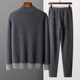 New Thickened Casual Sports Cashmere Men's Half Turtleneck Zipper Knitted Cardigan Suit