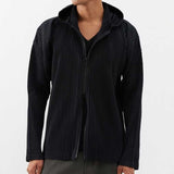 Pleated Two-way Zipper Hooded Sweater Men's Casual High-grade Three-dimensional Profile
