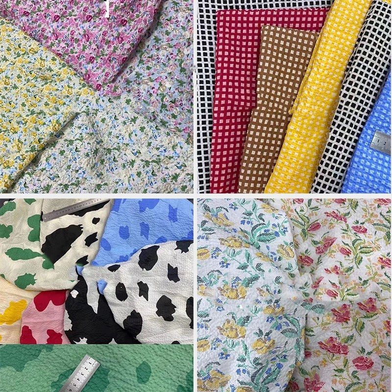 Bubble Printed Fabric Fashion Dress Children's Clothing Texture Sense Bubble Fabric