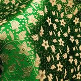 Green Gold Thread Pentagram Jacquard Fabric