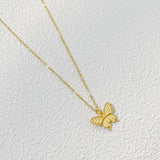 New Chinese Style Palace Style Filigree Butterfly Women's Necklace Ancient Style Alluvial Gold
