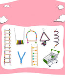 Parrot Bird With Toy Supplies Swing Ring Aerial Ladder Climbing Ladder