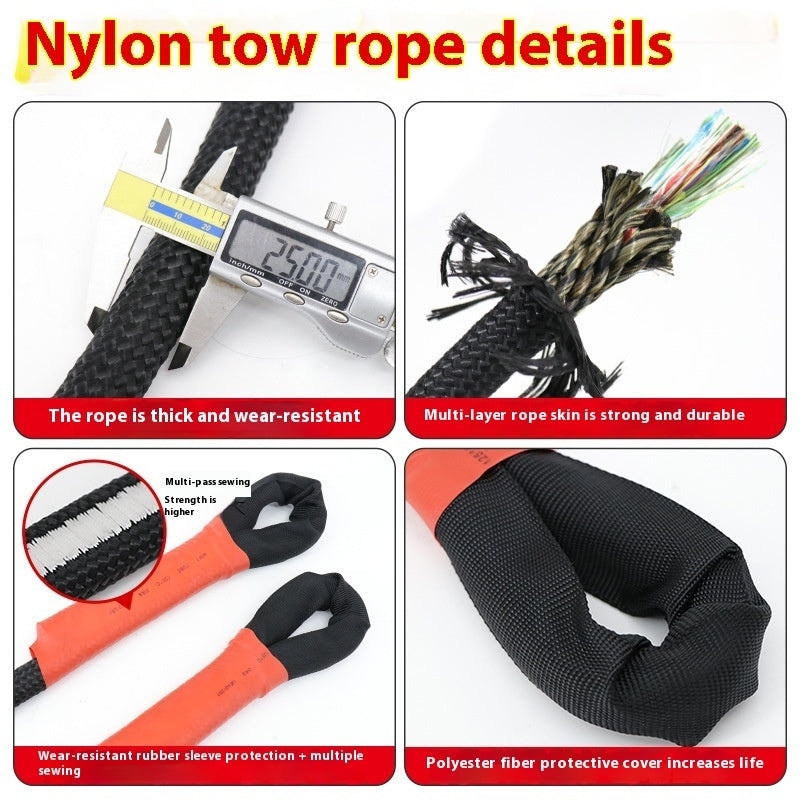 Automotive Trailer Rope Off-road Vehicle Special Bold Elastic Car Pulling Rope
