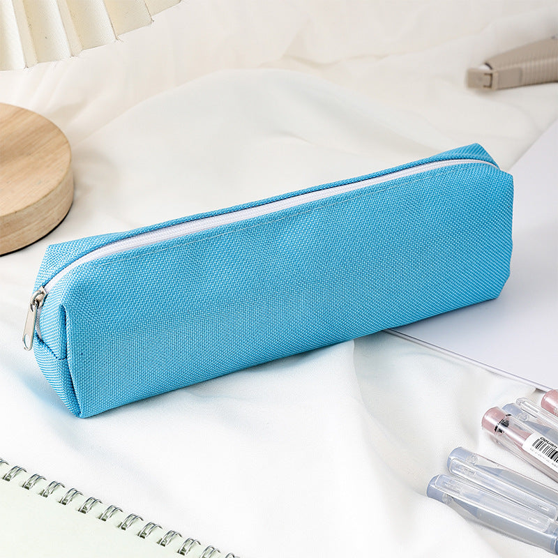 Simple Portable Stationery Case Monochrome Zipper Oxford Cloth Stationery Box