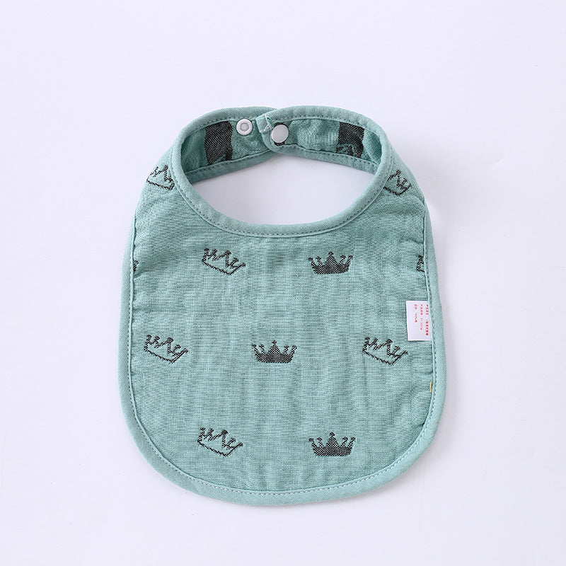 Summer Thin Pure Cotton Concealed Button 6-layer U-shaped Baby Gauze Bib