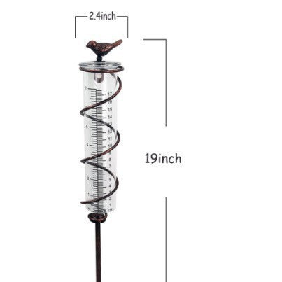 Outdoor Garden Lawn Cast Iron Bird Glass Hyetometer