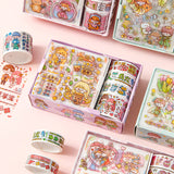 Cute Tape Sticker Gift Box Cartoon Stickers Suit Children's Film Sticker