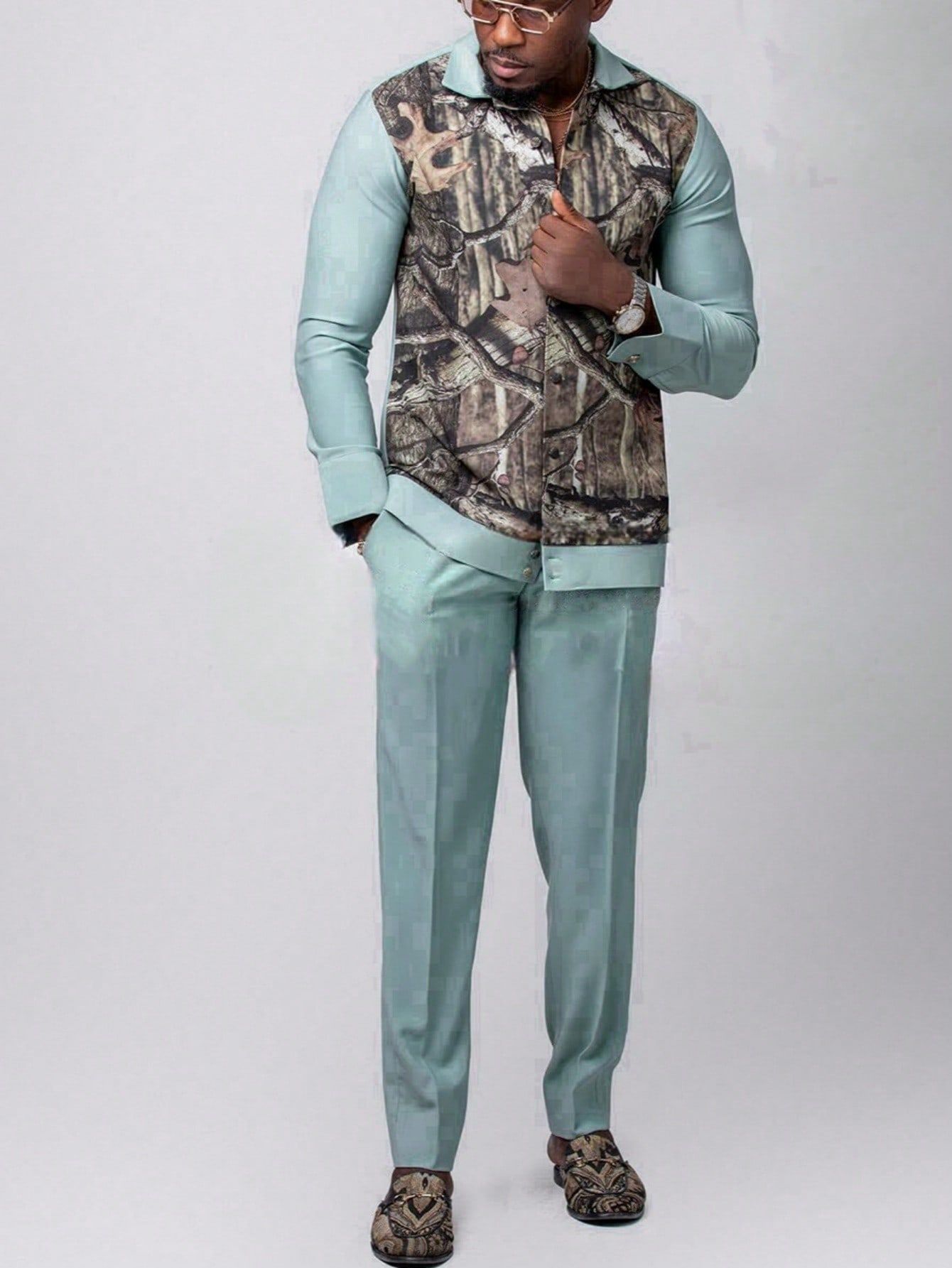 Ethnic Style Fashionable Custom Casual Men Suit
